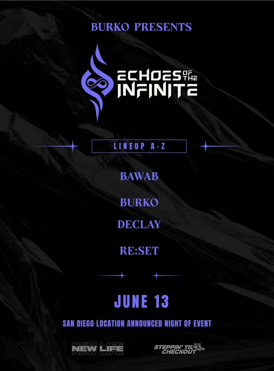 Poster for BURKO presents: ECHOES OF THE INFINITE (Launch Party)