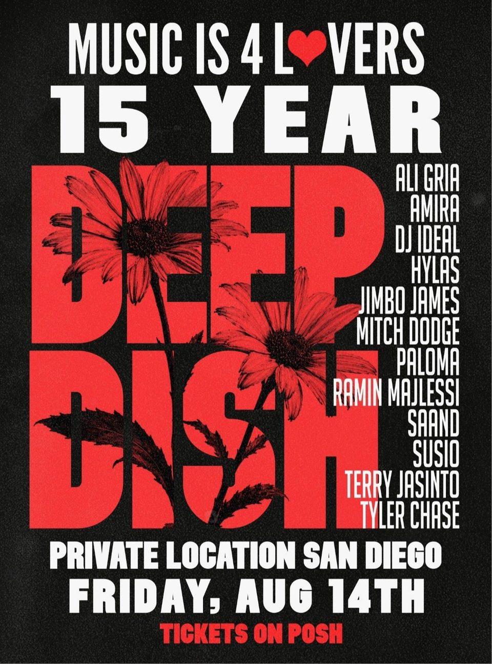 Poster for MI4L 15 YEAR ft DEEP DISH (Dubfire & Sharam)