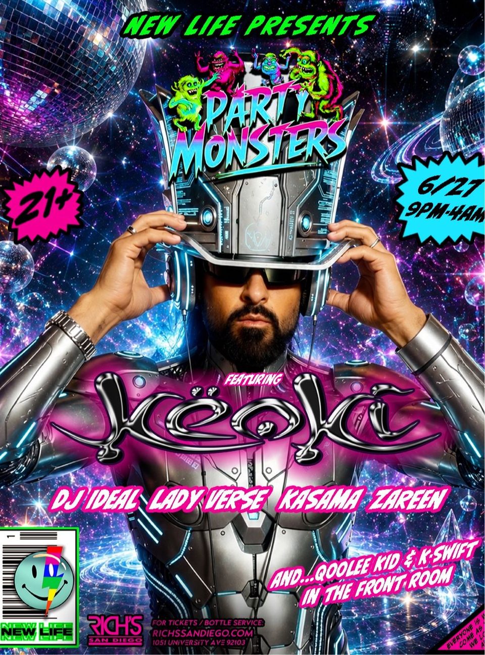 Poster for Party Monsters feat KEOKI