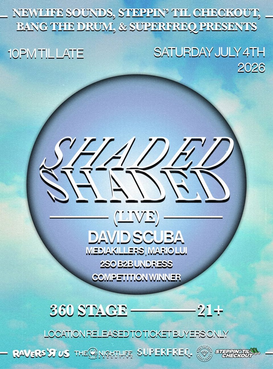 Poster for SHADED (Live) 18/21+ (4th of July After Hours)